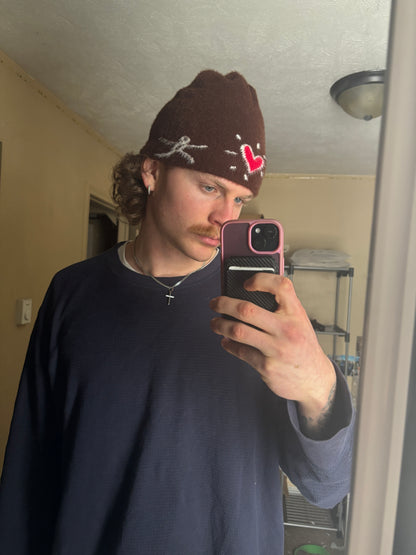 HEARTSET BEANIE - BROWN